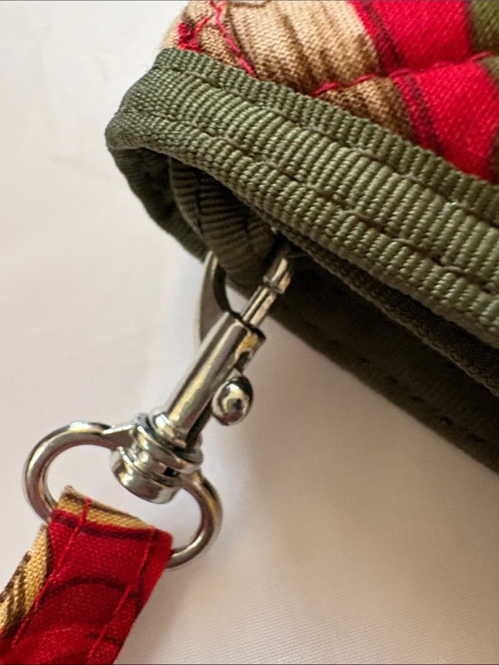 April Cornell Red Floral Quilted Crossbody Bag